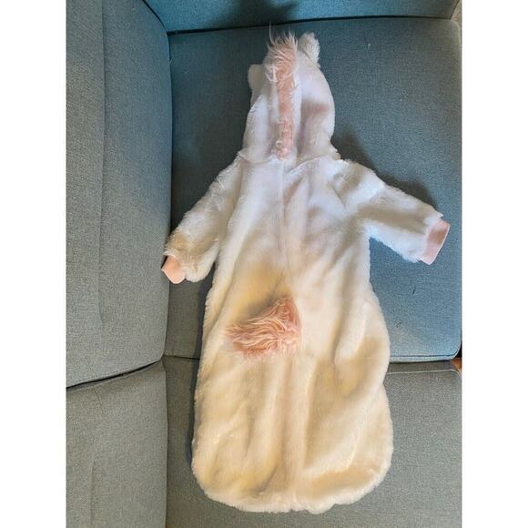 Baby Girls Unicorn Costume Bunting Sack Size 3-6 Months Soft Zipper Cozy - Picture 6 of 8